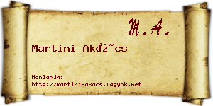 Martini Akács névjegykártya